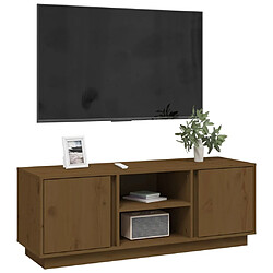 Avis vidaXL Meuble TV Marron miel 110x35x40,5 cm Bois de pin massif