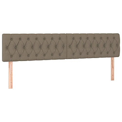 Maison Chic Lot de 2 Têtes de lit design pour chambre - Décoration de lit Taupe 100x7x78/88 cm Tissu -MN44466