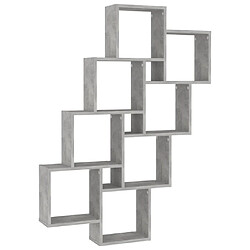 vidaXL Étagère murale cube Gris béton 90x15x119 cm Bois d’ingénierie