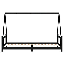 Maison Chic Lit simple Cadre de lit pour enfants,Lit d'Enfant Moderne noir 90x200 cm bois de pin massif -MN24509 pas cher