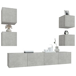 Avis vidaXL Ensemble de meubles TV 6 pcs Gris béton Bois d'ingénierie