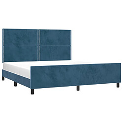 Avis Maison Chic Lit adulte - Cadre Structure de lit avec tête de lit Contemporain Bleu foncé 180x200 cm Velours -MN38634