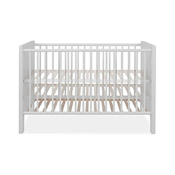 Mes Lit bébé 70x140 cm décor blanc avec sommier - LANDZY