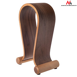 Maclean Support pour casque en bois couleur noisette, design moderne MC-815W