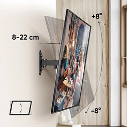 Acheter ONKRON Support Mural TV pour 10 - 35 Pouces TV, Bras TV Mural Articulé Poids jusqu'à 20 kg - Fixation Murale TV VESA 75x75 - 100x100/Support Television Mural Pivotant Inclinable Orientable R2-B Noir