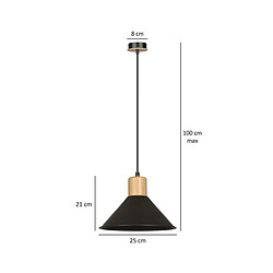 EPIKASA Suspension Rowen, Noir, Acier, 25x100x25 cm pas cher