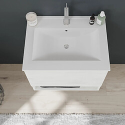 Kiamami Valentina MEUBLE DE SALLE DE BAIN SUSPENDU DE 60CM, TIROIR, COMPARTIMENT OUVERT BLANC | VENEZIA