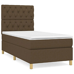 vidaXL Sommier à lattes de lit avec matelas Marron foncé 80x200 cm