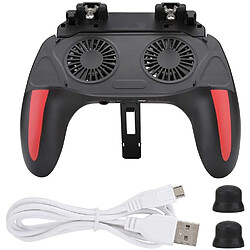 Chrono Contrôleur de Jeu Mobile, contrôleur Mobile Portable PUBG avec Bloc d'alimentation et Ventilateur, contrôleur Mobile pour Android et iOS de 4,7 à 6,5 Pouces(noir)