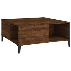 vidaXL Table basse chêne marron 80x80x36,5 cm bois d'ingénierie