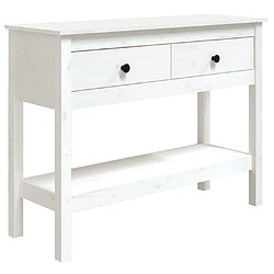 Maison Chic Table console | Meuble d'entrée | Table d'appoint Blanc 100x35x75 cm Bois massif de pin -GKD27212