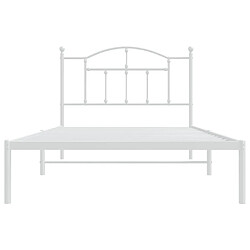 Maison Chic Lit adulte - Cadre de lit métal avec tête de lit pour chambre blanc 100x200 cm -MN80350 pas cher