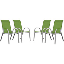 Habitat Et Jardin Fauteuil jardin Textilène Cordoba - Phoenix - Vert - Lot de 4