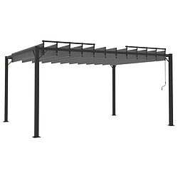 vidaXL Tonnelle avec toit à persienne 3x4 m Anthracite Tissu aluminium pas cher