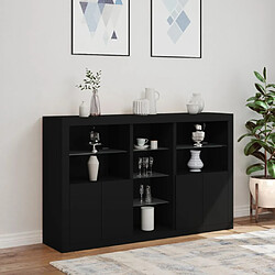 Acheter Maison Chic Commode Buffet - Meuble de rangement avec lumières LED noir 162x37x100 cm -GKD93005