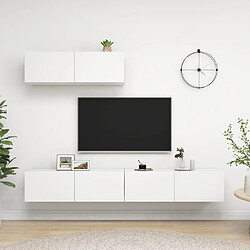 vidaXL Meubles TV 3 pcs Blanc Bois d'ingénierie