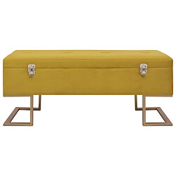 Avis Helloshop26 Banc banquette avec compartiment de rangement 105 cm moutarde velours 02_0021244