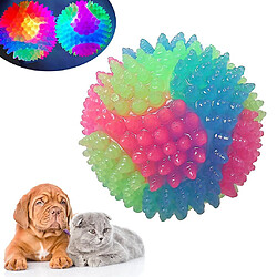 Jouet pour chien boule en caoutchouc coloré avec lumière flash Jouets à mâcher pour nettoyer les dents