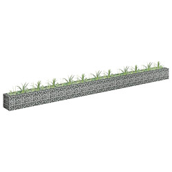 vidaXL Lit surélevé à gabion Acier galvanisé 450x30x30 cm