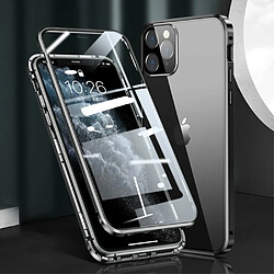 Coque en cadre métallique cadre d'installation magnétique double face complet noir pour votre Apple iPhone 12 Pro