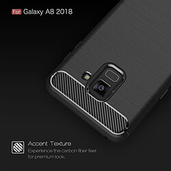 Acheter Wewoo Coque noir pour Samsung Galaxy A8 2018 Texture en fibre de carbone brossé antichoc TPU étui de protection