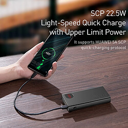 Universal Black Power Bank 20000mAh 22.5W/65W Chargeur de batterie portable Type Power Bank USB Chargeur rapide Power Bank Huawei pas cher