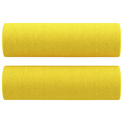 Acheter vidaXL Canapé 2 places avec oreillers jaune clair 120 cm tissu