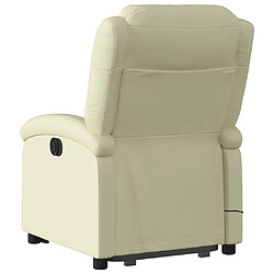 Acheter vidaXL Fauteuil inclinable de massage électrique crème cuir véritable