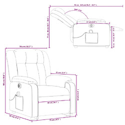 vidaXL Fauteuil inclinable de massage électrique cappuccino similicuir pas cher