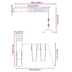 vidaXL Aire de jeux d'extérieur bois massif de douglas pas cher