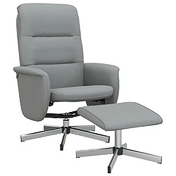 vidaXL Fauteuil inclinable avec repose-pied gris clair tissu