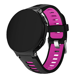 Bracelet en silicone deux tons noir/rose pour votre Garmin Forerunner 220/230/235/620/630/F735XT