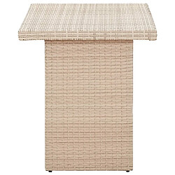 Avis Maison Chic Table de jardin | Table d'extérieur Beige 110x60x74 cm Résine tressée -GKD86749