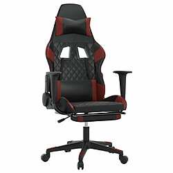 Maison Chic Chaise de jeu, Chaise gaming avec repose-pied, Fauteuil gamer,Chaise de Bureau Noir/rouge bordeaux Similicuir -GKD11652