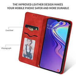 Wewoo Housse Coque Étui en cuir avec rabat horizontal magnétique Business Skin Feel rétro pour Samsung Galaxy A10 rouge