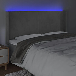 Avis vidaXL Tête de lit à LED Gris clair 203x16x118/128 cm Velours