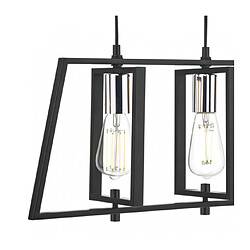 Luminaire Center Suspension Dax noir mat et chrome poli 3 ampoules