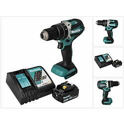 Makita DHP 484 RT1 Perceuse-visseuse à percussion sans fil 18 V 54 Nm brushless + 1x Batterie 5,0 Ah + Chargeur