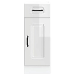 Avis vidaXL Armoire de cuisine Kalmar blanc brillant bois ingénierie