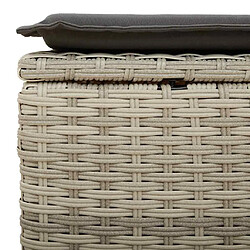 Acheter vidaXL Salon de jardin 2 pcs avec coussins gris clair polyrotin acacia