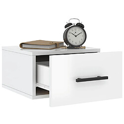 Acheter Maison Chic Lot de 2 Tables de Chevet murales - Tables de Nuit blanc brillant 35x35x20 cm