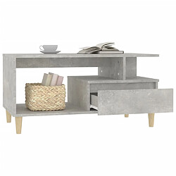 Avis vidaXL Table basse Gris béton 90x49x45 cm Bois d'ingénierie