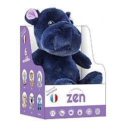 ZEN Bouillotte peluche dehoussable 25cm + sachet lavande - Hippopotame Bleu marine