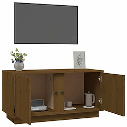 Maison Chic Meuble TV scandinave - Banc TV pour salon Marron miel 80x35x40,5 cm Bois de pin massif -MN16951 pas cher