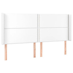 Maison Chic Tête de lit scandinave avec oreilles,meuble de chambre Blanc 163x16x118/128 cm Similicuir -MN39076