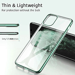 Coque Essential pour iPhone 11 Pro, Slim Clear Soft TPU, Housse en silicone souple pour iPhone 11 Pro 5,8 pouces, Cadre vert foncé