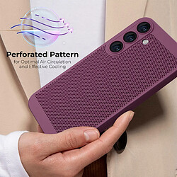 Avis Moozy VentiGuard Coque de téléphone pour Samsung S24, Violet – Housse respirante avec motif perforé pour la circulation de l'air, ventilation, coque de téléphone anti-surchauffe