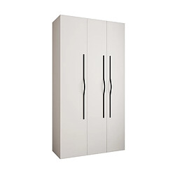 Abiks Meble Armoire à portes battantes Como 2 245,5/130/40 3 portes (blanc/noir)