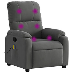 Maison Chic Fauteuil Relax pour salon, Fauteuil inclinable de massage gris foncé tissu microfibre -GKD66331