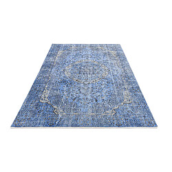 Avis Vidal Tapis de laine 254x163 Bleu Ultra Vintage